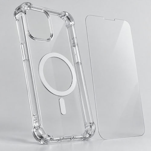 Clear Magnetic-Compatible Phone Case with Screen Protector
