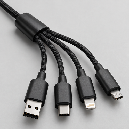 4-in-2 Multi-Connector Charging Cable, 5 ft