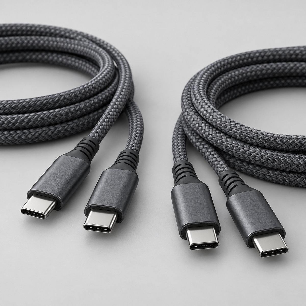 60W USB-C to USB-C Charging Cable, 2-Pack, 6 ft