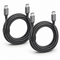 60W USB-C to USB-C Charging Cable, 2-Pack, 6 ft