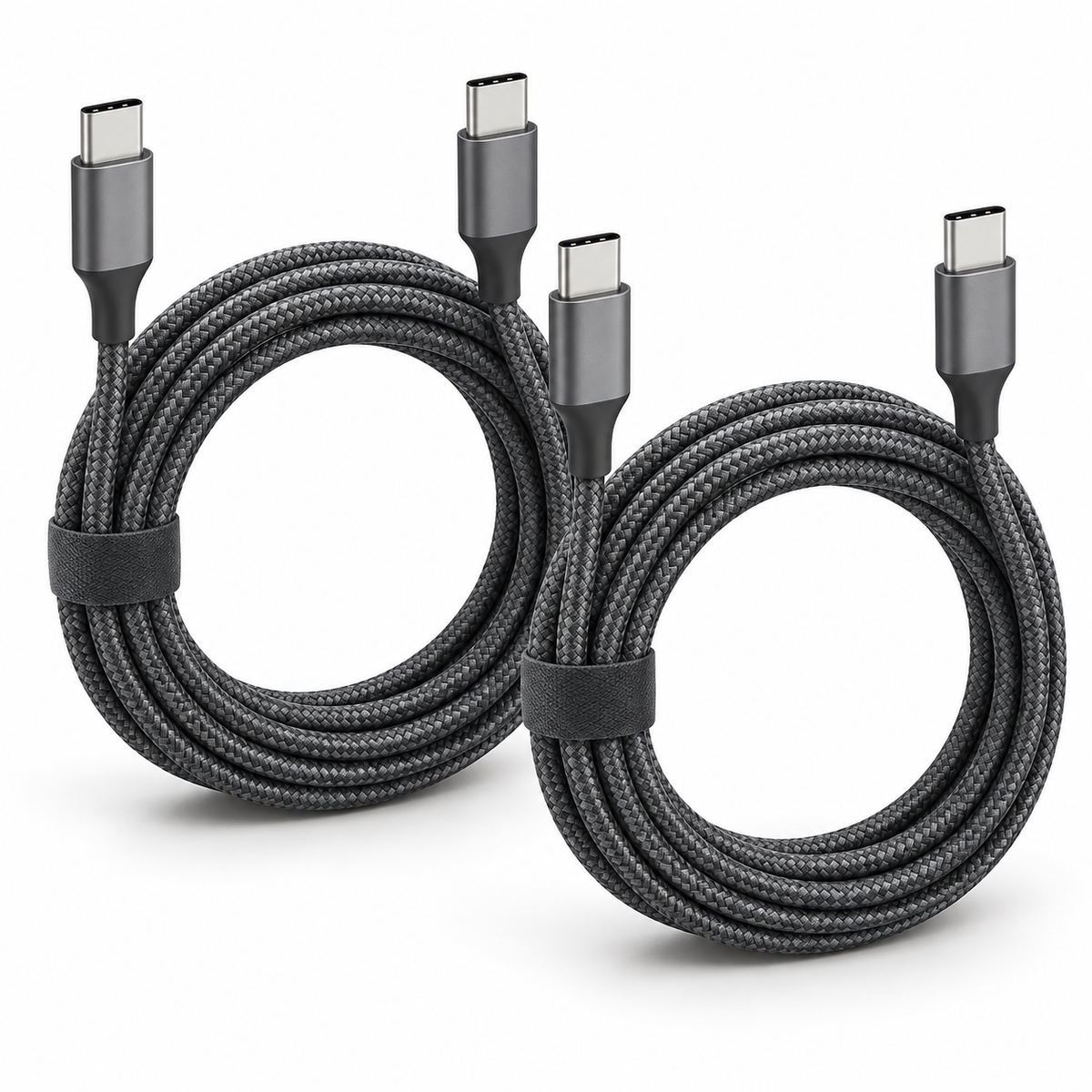 60W USB-C to USB-C Charging Cable, 2-Pack, 6 ft